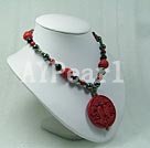 coral and lacquer necklace under $ 30