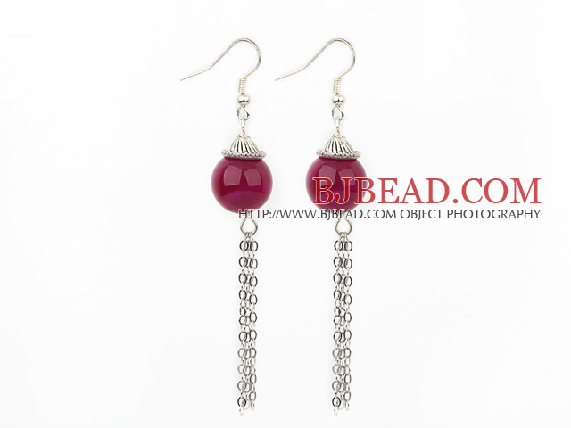pink agate earrings