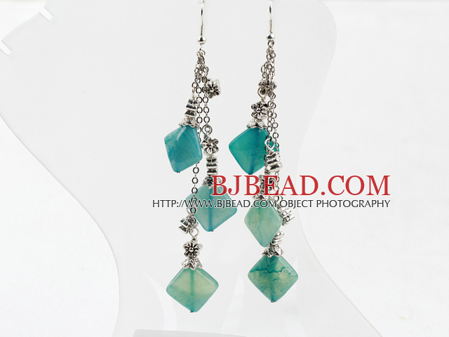 long style blue jasper earrings