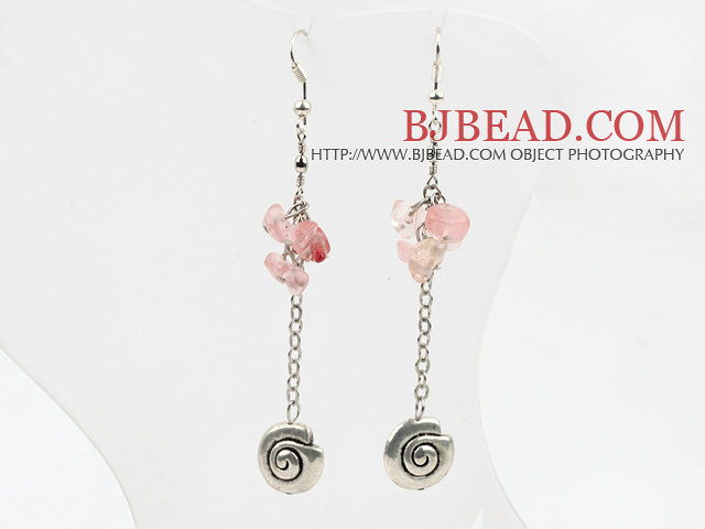 long style cherry quzrtze earrings