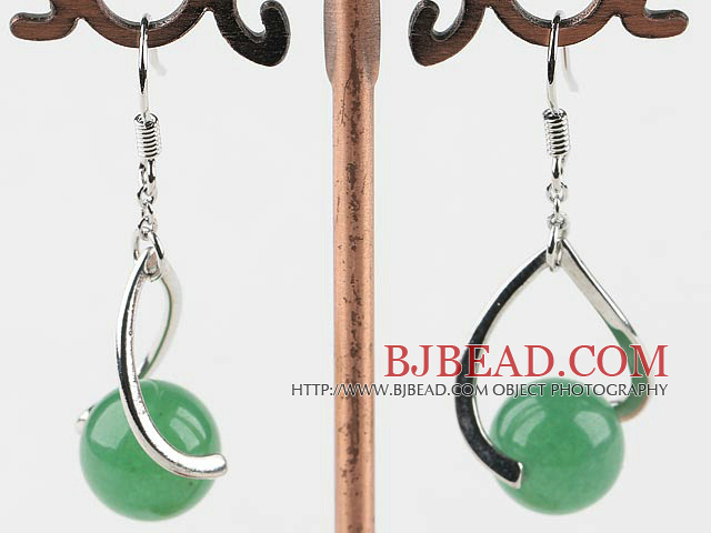 10mm aventurine balll earrings 