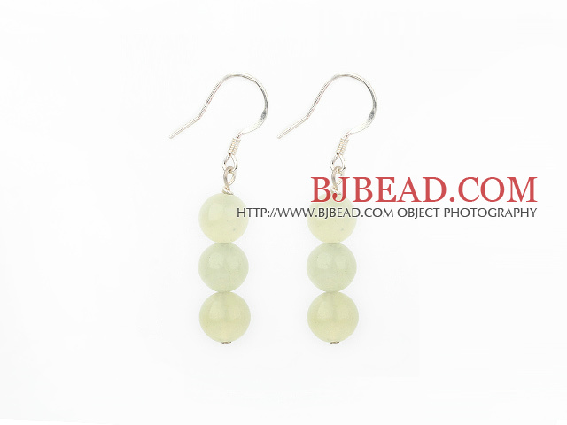 serpentine jade beaded dangle earrings