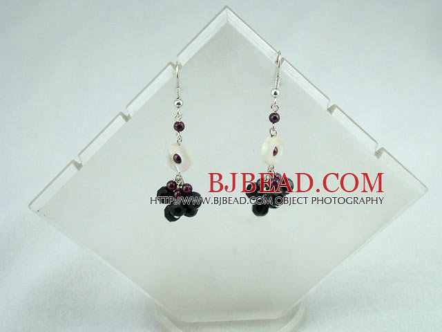 crystal and garnet earrings