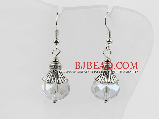 10*14mm faceted clear crystal earrings