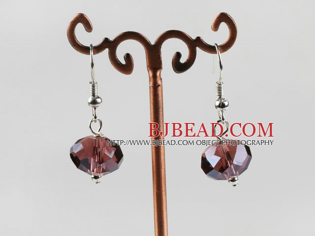 12mm faceted purple crystal earrings