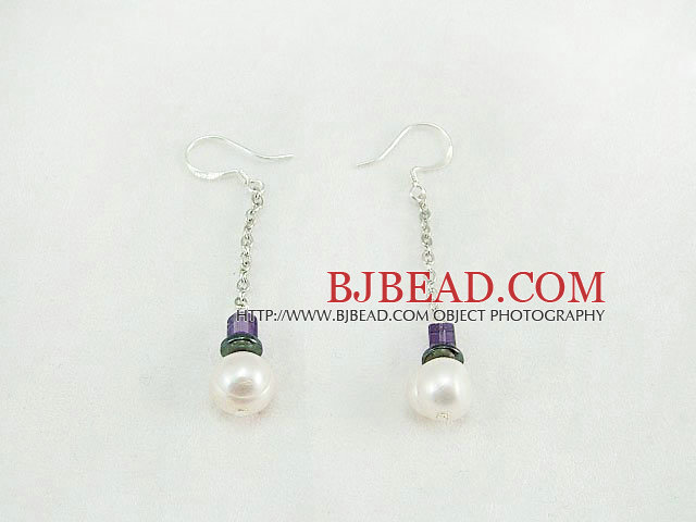 natural fresh water pearl dangle earrings