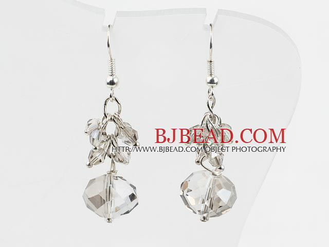 lovely gray color crystal earrings