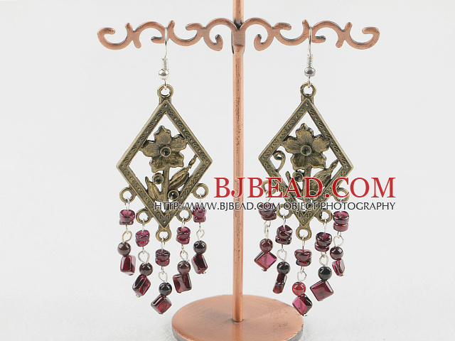 antique natural garnet earrings