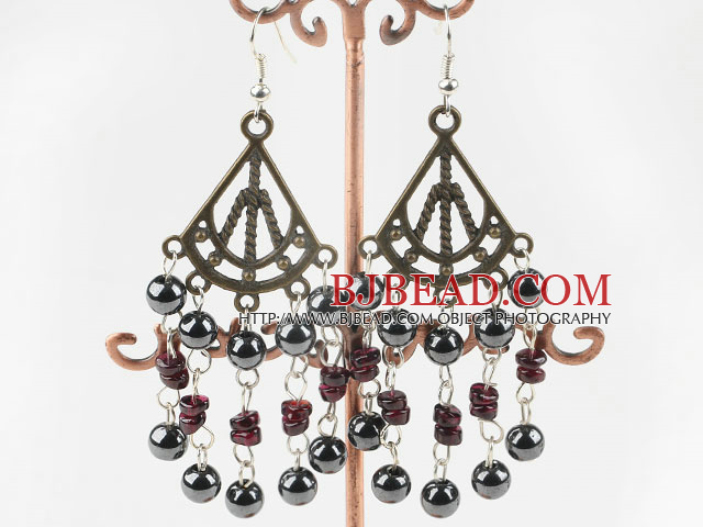 hematite vintage earrings