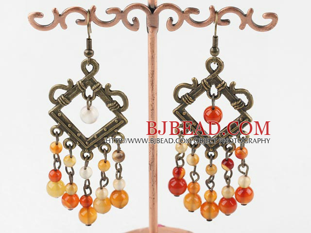 exquisite vintage style agate earrings