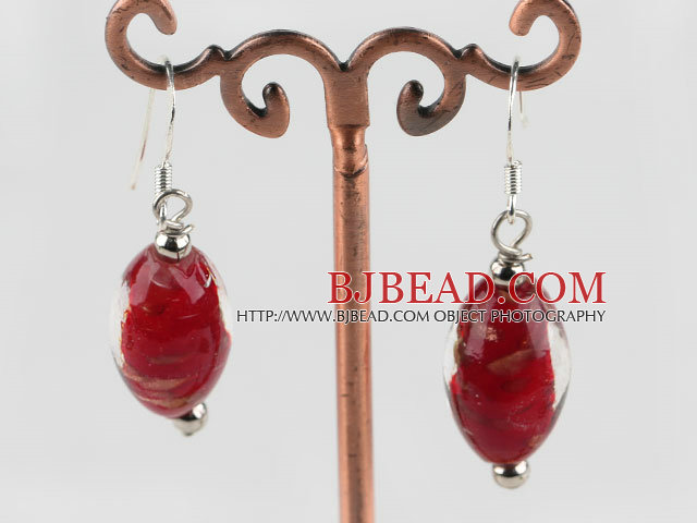 lovely red colored glaze earrings