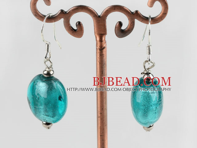 lovely blue colored glaze heart earrings