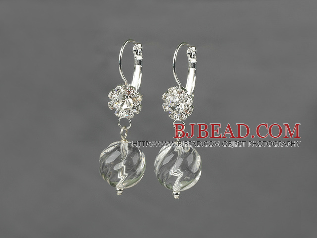 New Design Natural Clear Crystal Earrings with Rhinestone