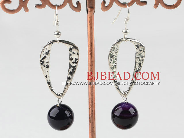 fashion 12mm purple agate earrings
