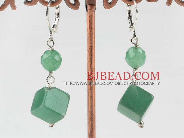 round and cubic shape earrings