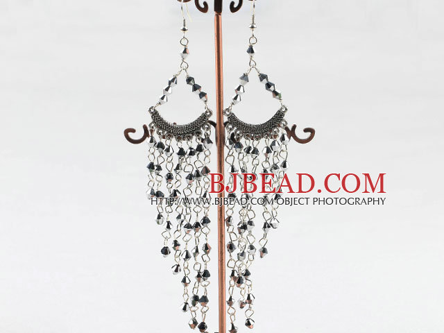 popular silver color mandmade crystal earrings