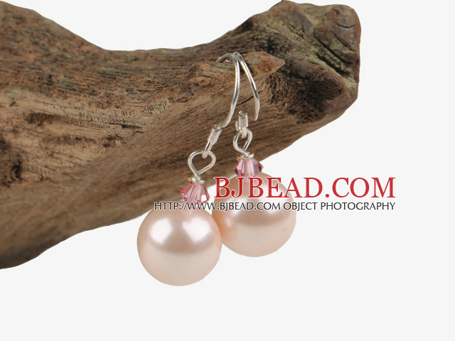 Austrian crystal seashell bead earrings