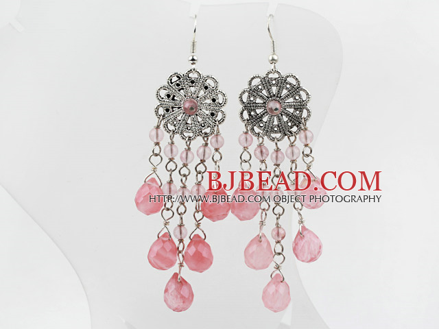 New Design Cherry Quartz Dangle Earrings