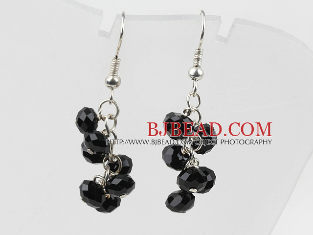 Simple Style Black Crystal Earrings