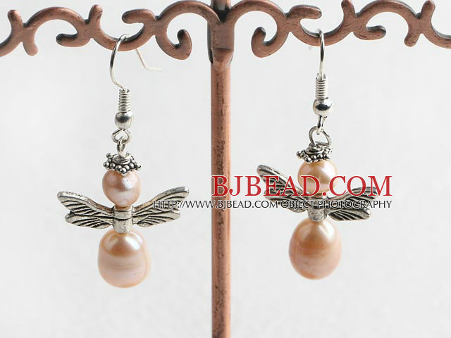 natural purple pearl earrings