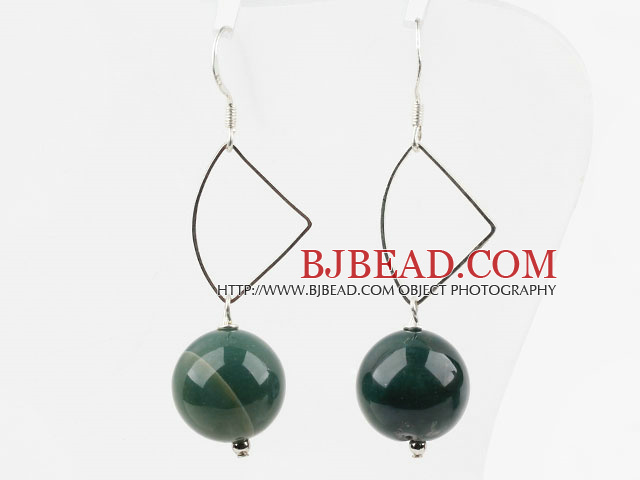 Simple Design Indian Agate Earrings