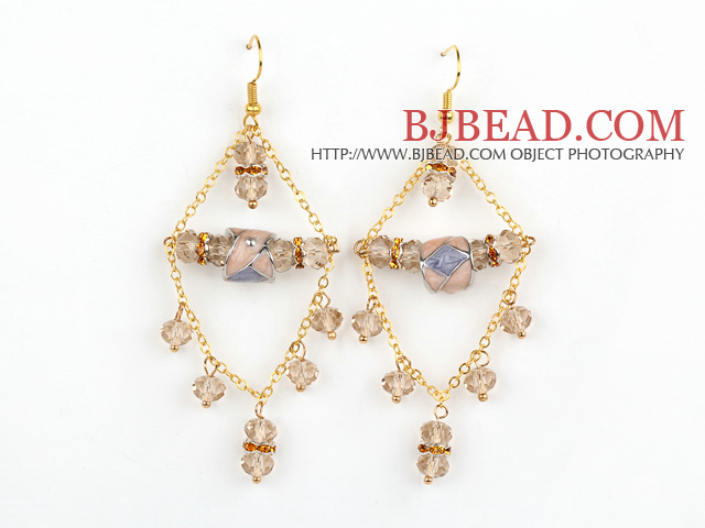 New Design Crystal and Colored Glaze Charm Earrings