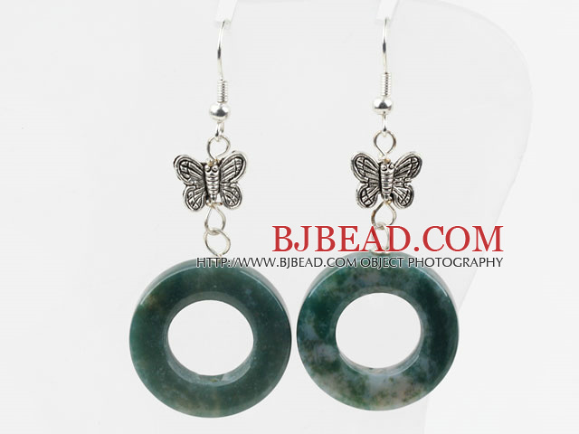 Indian Agate Donuts Earrings
