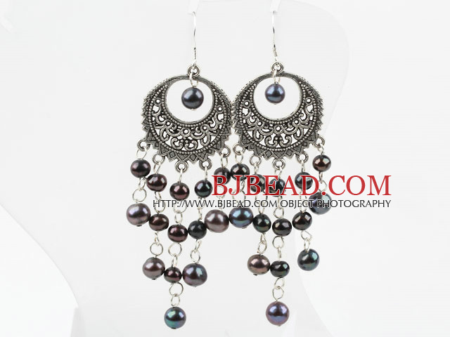 Black Freshwater Pearl Earrings