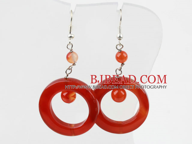Classic Design Carnelian Donuts Earrings