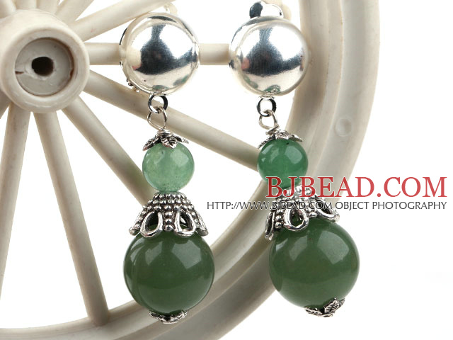 New Design Aventurine Dangle Clip Earrings