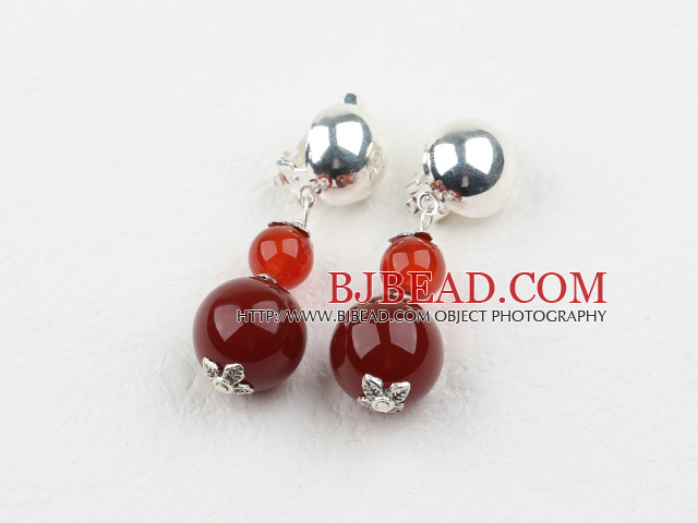 New Design Carnelian Agate Clip Earrings