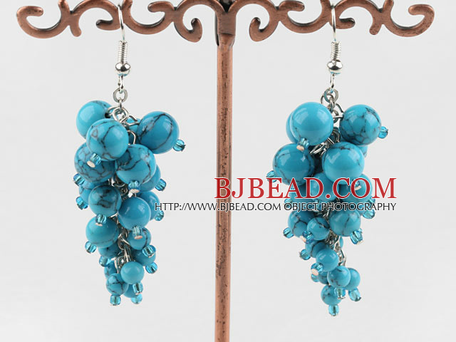 4-8mm turquoise ball earrings