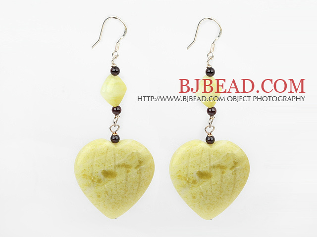 garnet and lemon stone earrings