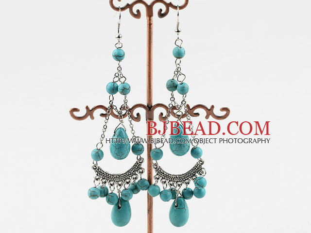 burst pattern turquoise earrings