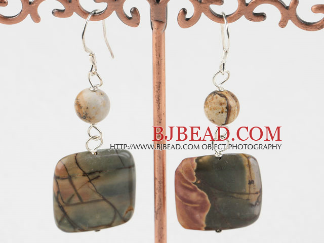 pattern agate earrings