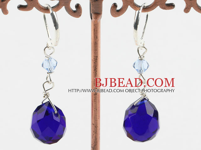 blue drop crystal earrings 