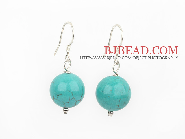 burst pattern turquoise ball earrings