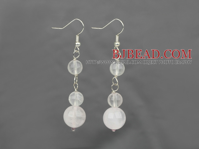 rose quartz dangle earrings