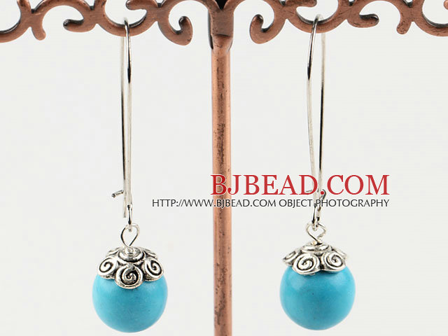 fashion 12mm blue turquoise earrings