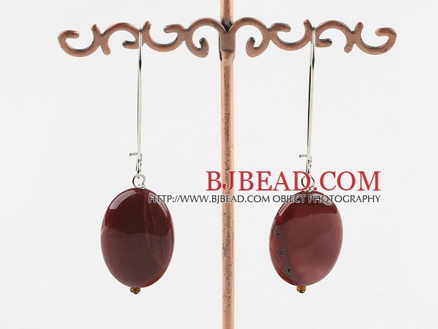 10*20mm silver leaf agate earrings