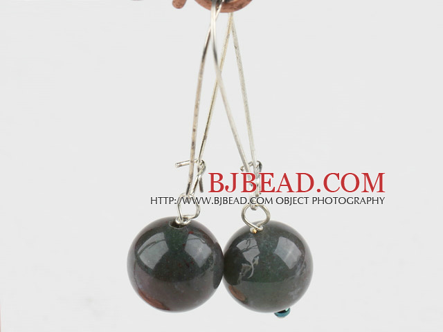 14mm Indian agate earrings
