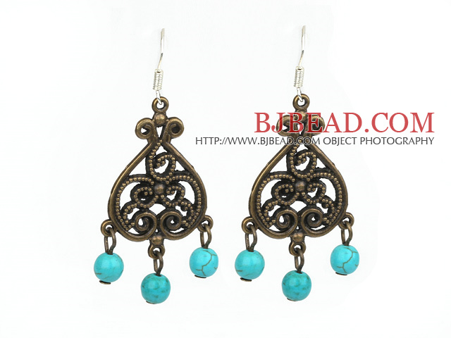 burst pattern turquoise earrings