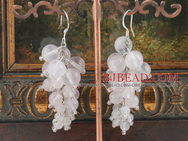 rose quartze earrings