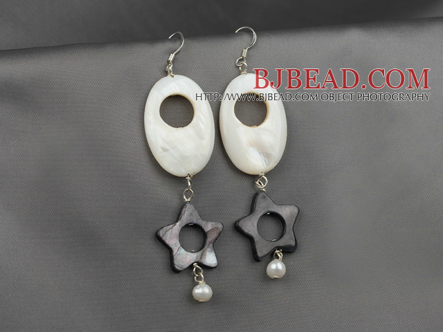 pearl and shell earrings