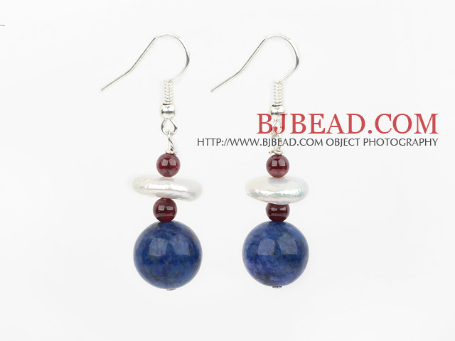coin pearl and lapis earrings