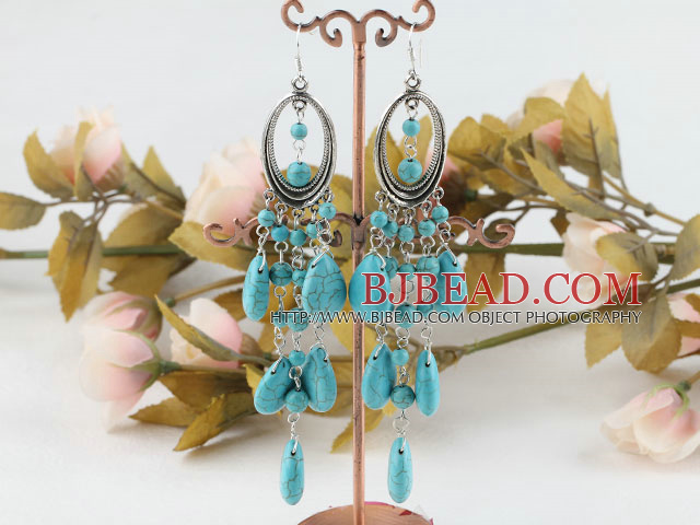 burst pattern turquoise earrings