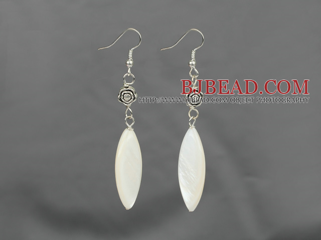 white shell earrings