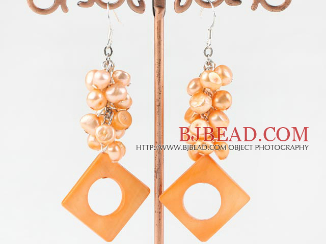 dyed pearl and shell earrings