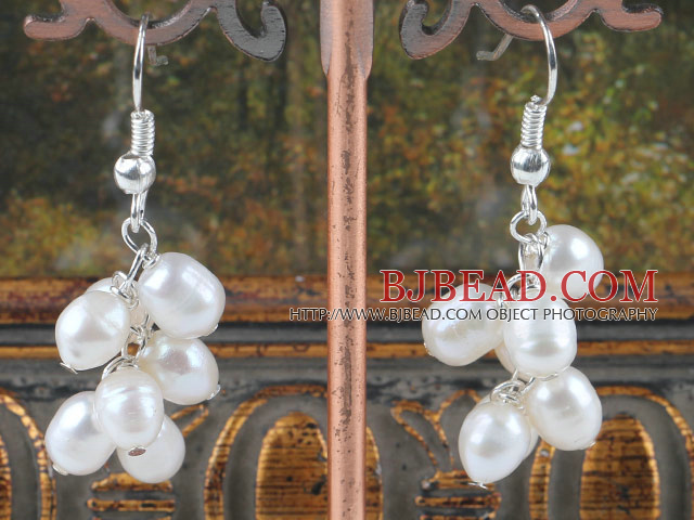 white pearl earrings