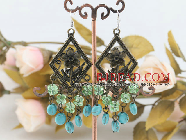 turquoise and crystal earrings